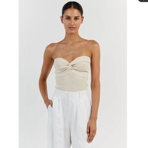 Dissh Anika Twisted Cream Strapless Top